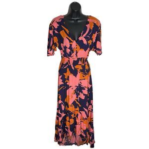 NWT Abel the Label Maxi Dress Womens XS Floral Boho Smocked Garden Tropical